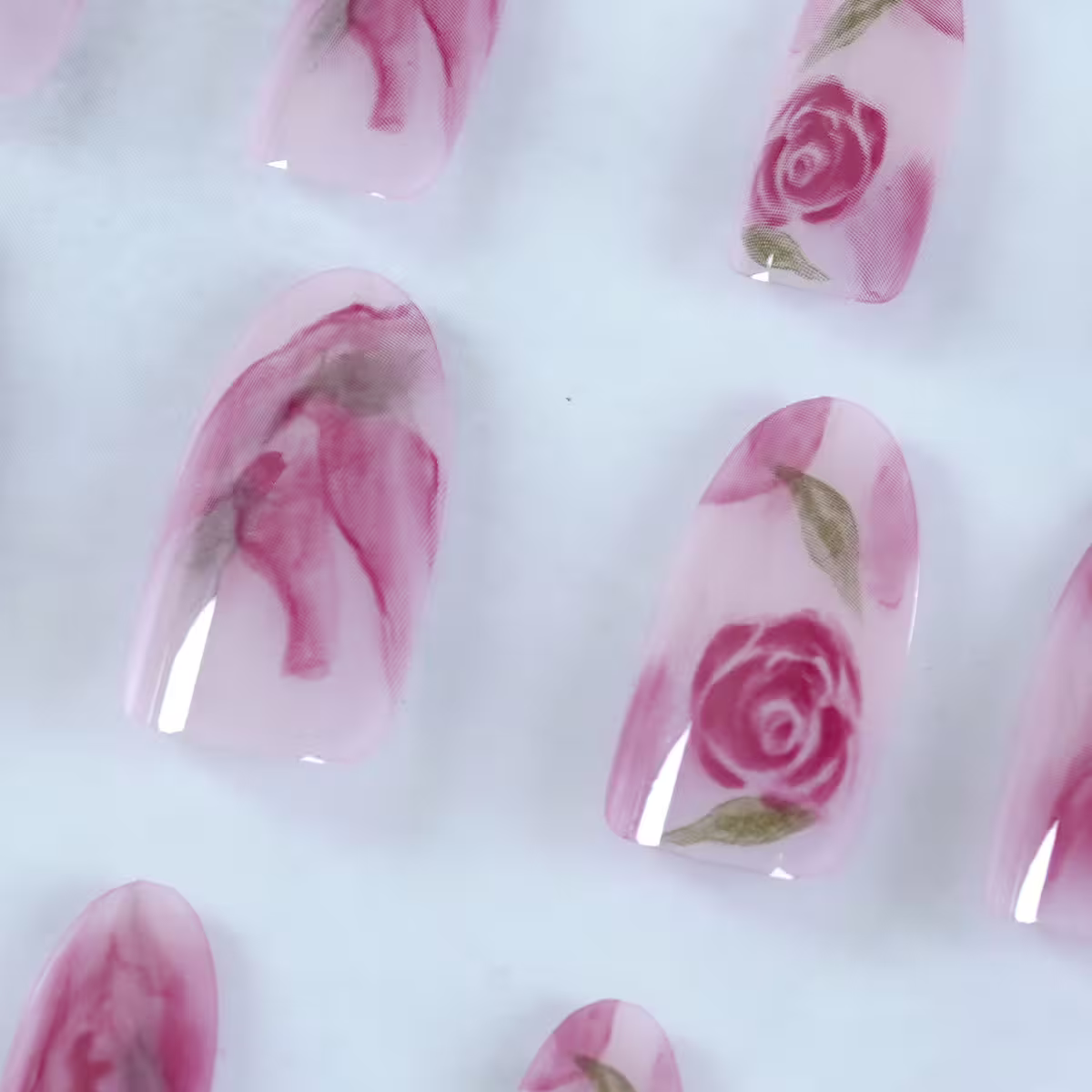 粉紅玫瑰佳人亮面×穿戴式手指甲片×二十四入-第4張
