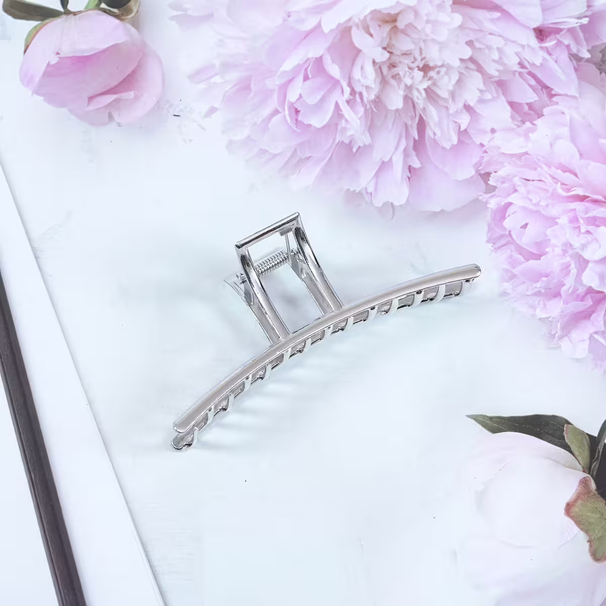 銀色極簡一字×鯊魚夾-第1張