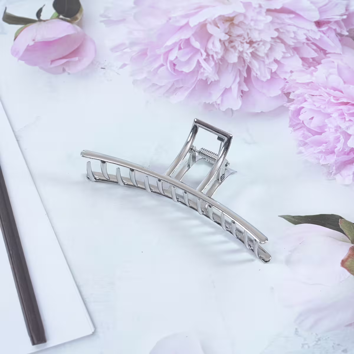 銀色極簡一字×鯊魚夾-第2張