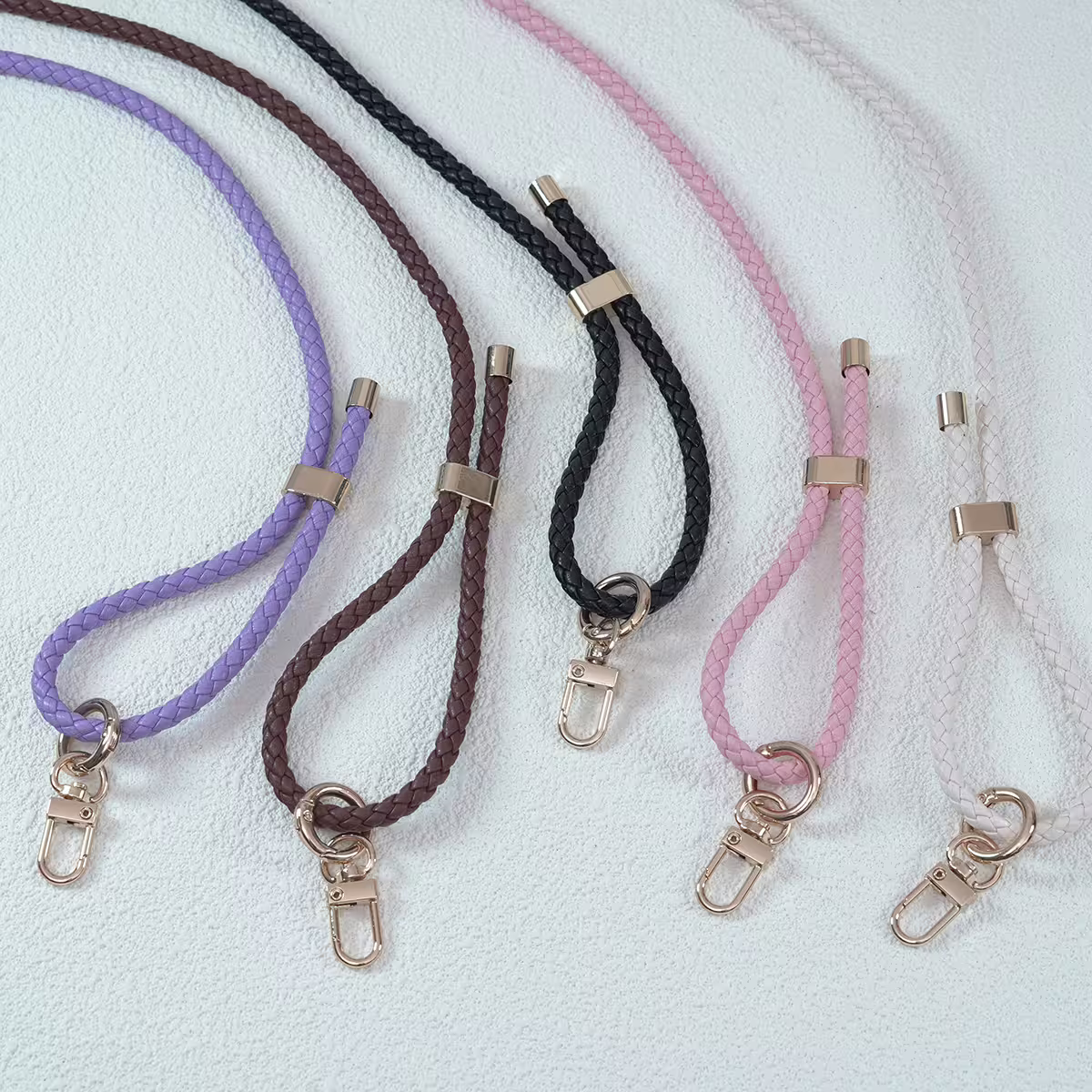 皮革編織×長度可調×手機斜背雙勾掛繩×黑色-第6張