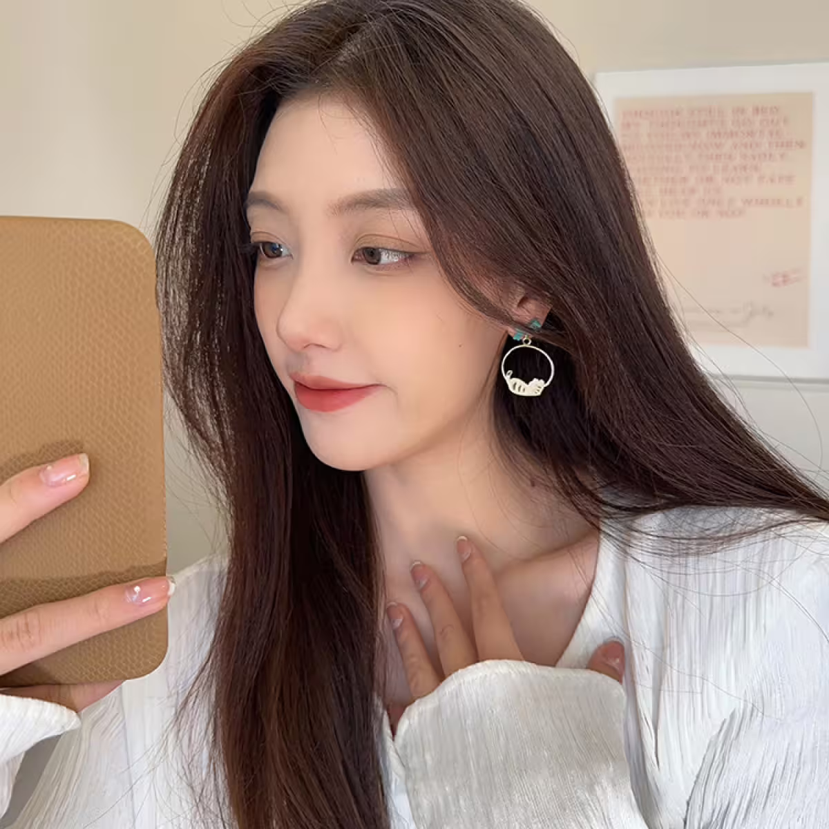 慵懶的貓咪×不對稱蚊香盤U型耳夾-第6張