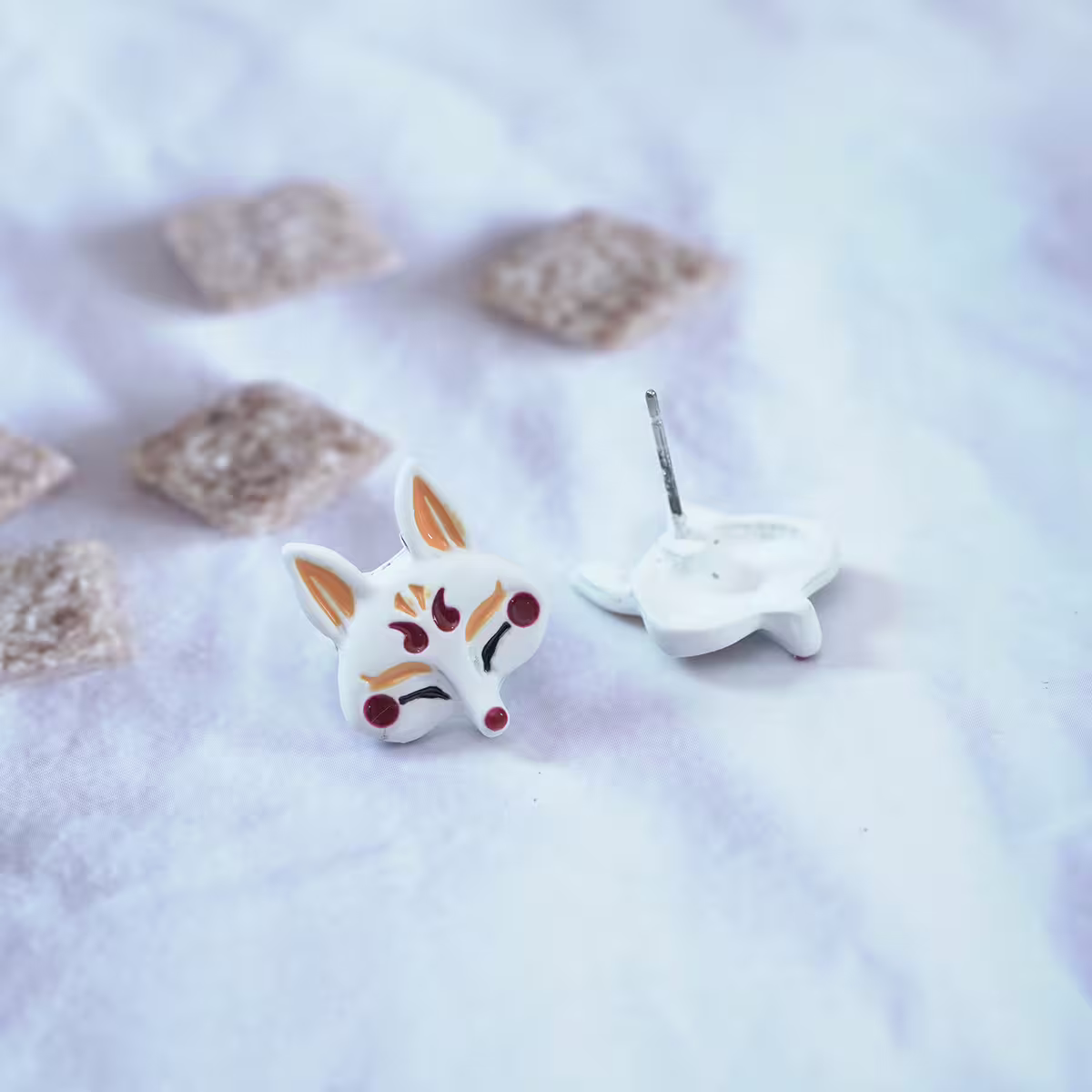 白色火狐狸×吊墜耳環-第3張
