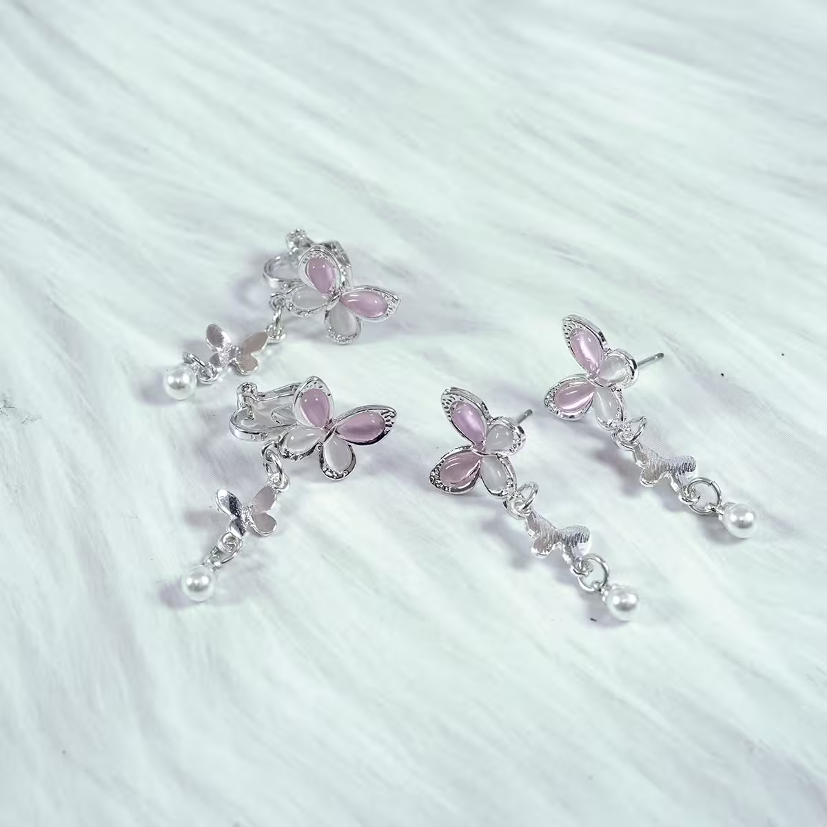 靈動粉蝶×三角耳夾-第4張