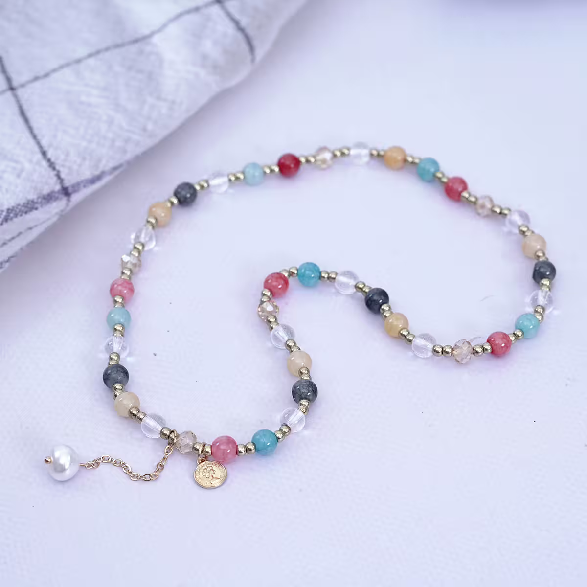 古幣雙層水晶×串珠手鍊×彩色-第3張