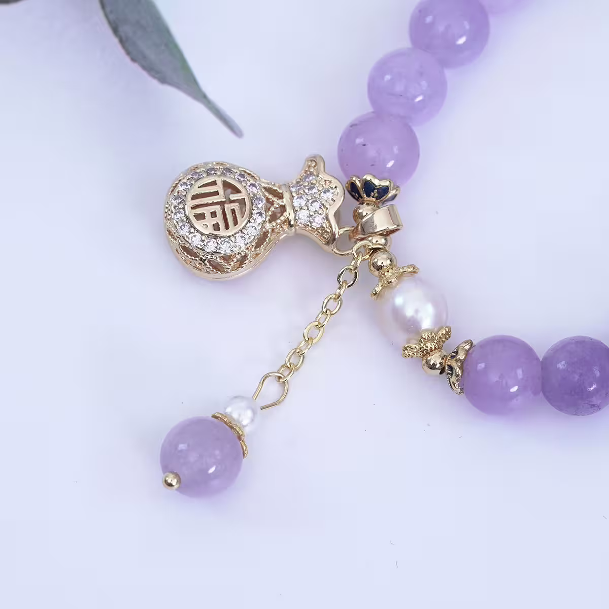 紫琉璃福袋流蘇×固定式串珠手鍊-第5張