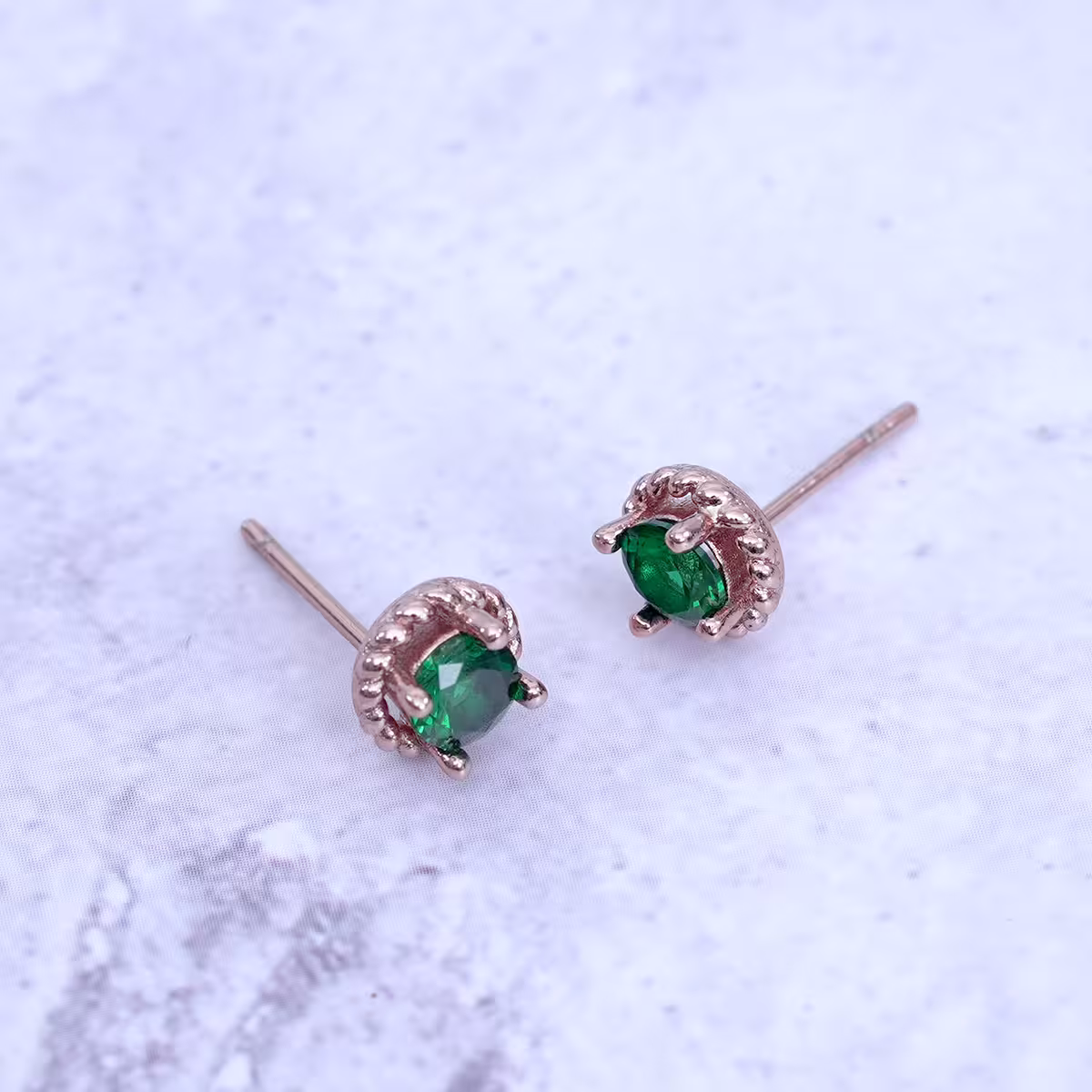 小綠晶玫瑰金×耳環-第3張