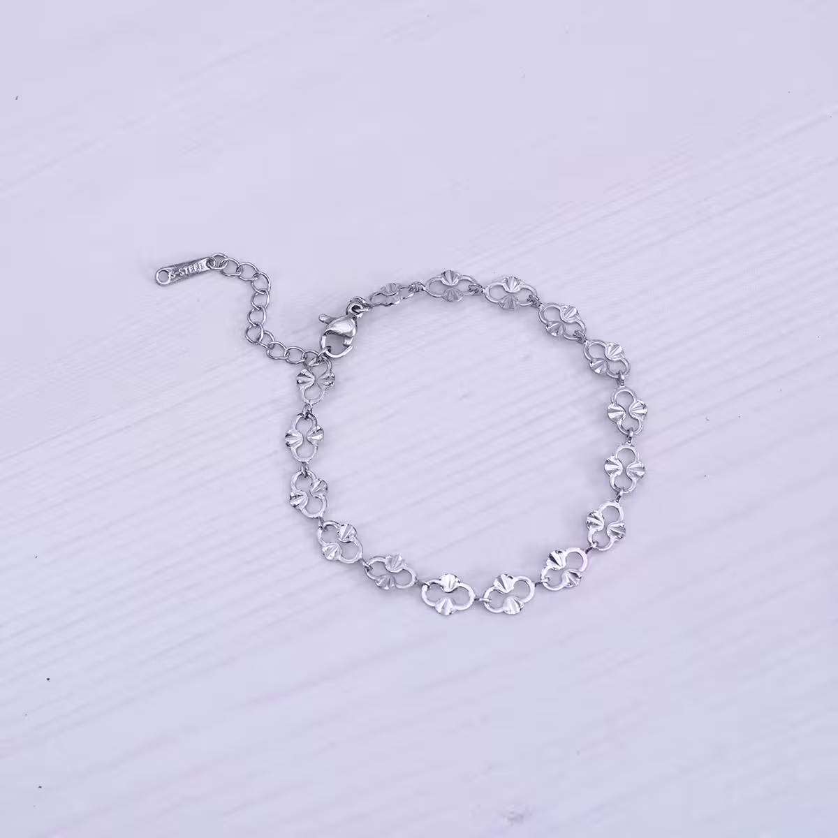 316鋼飾×香吻壓花紋 ×手鍊×銀色-第2張