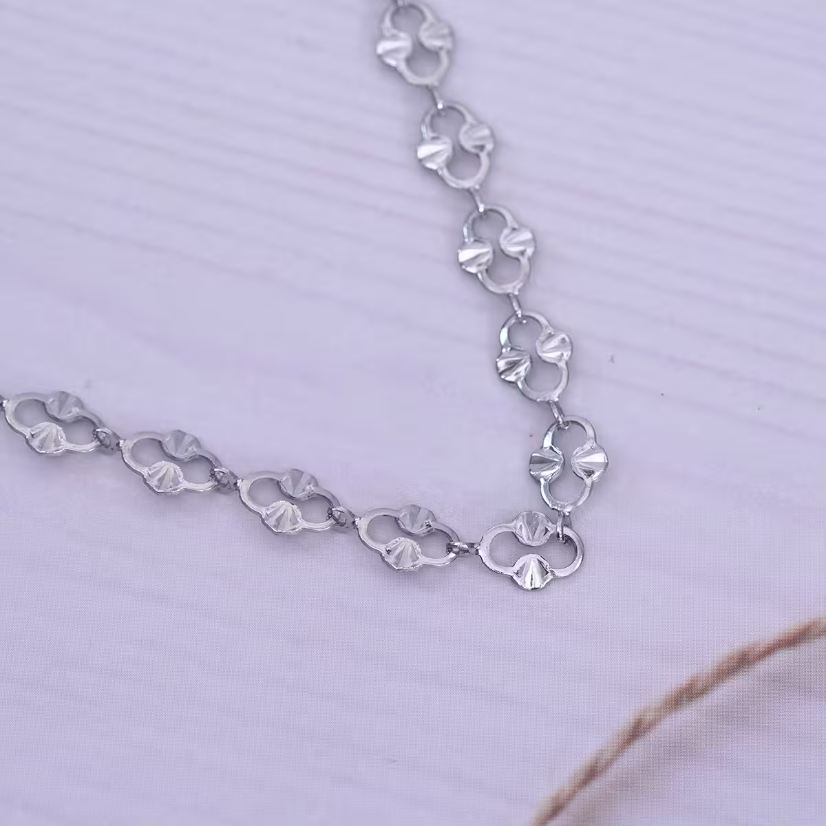 316鋼飾×香吻壓花紋 ×手鍊×銀色-第4張