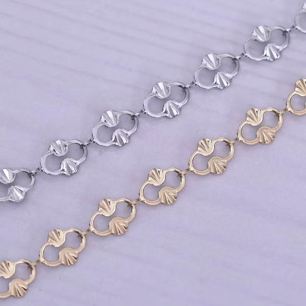 316鋼飾×香吻壓花紋 ×手鍊×銀色-第6張