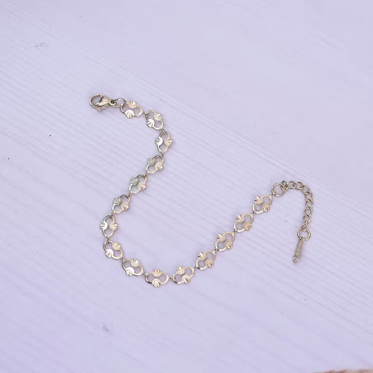 316鋼飾×香吻壓花紋 ×手鍊×金色-第2張