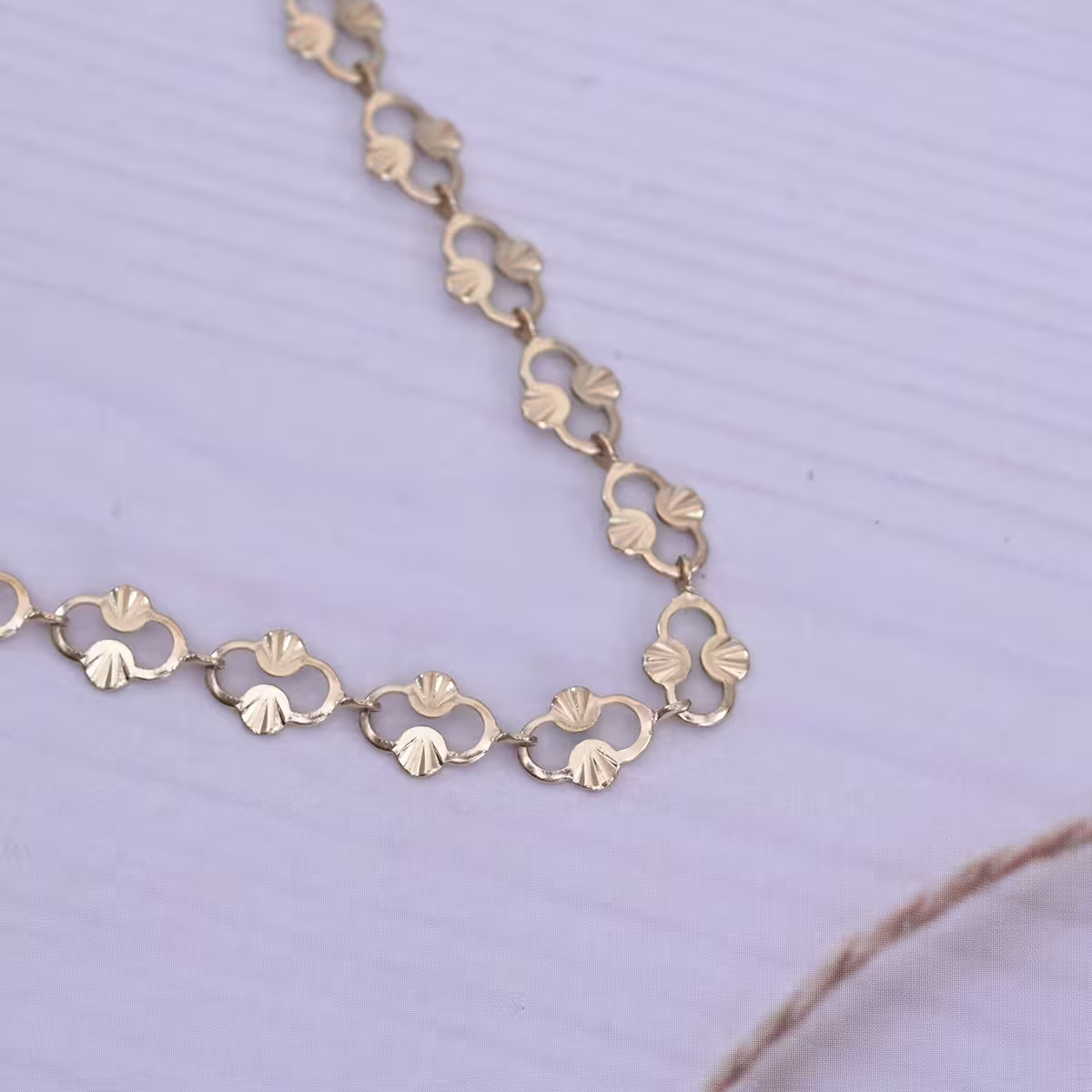 316鋼飾×香吻壓花紋 ×手鍊×金色-第4張