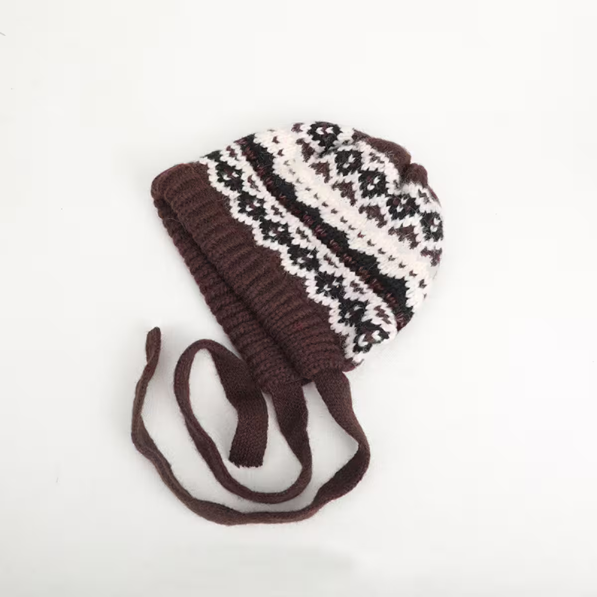 費爾島毛線格紋&times;毛帽&times;棕咖-第2張