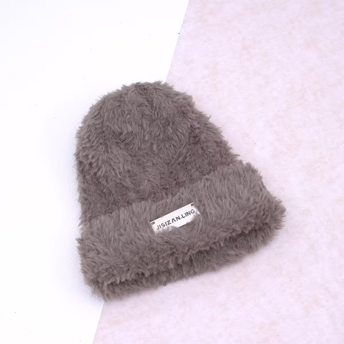 金屬標牌仿貂毛&times;毛帽&times;棕咖-第1張