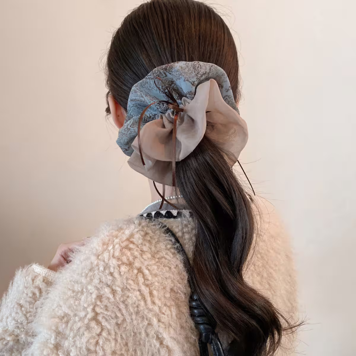 古典圖騰雙層薄紗×大腸髮束-第5張