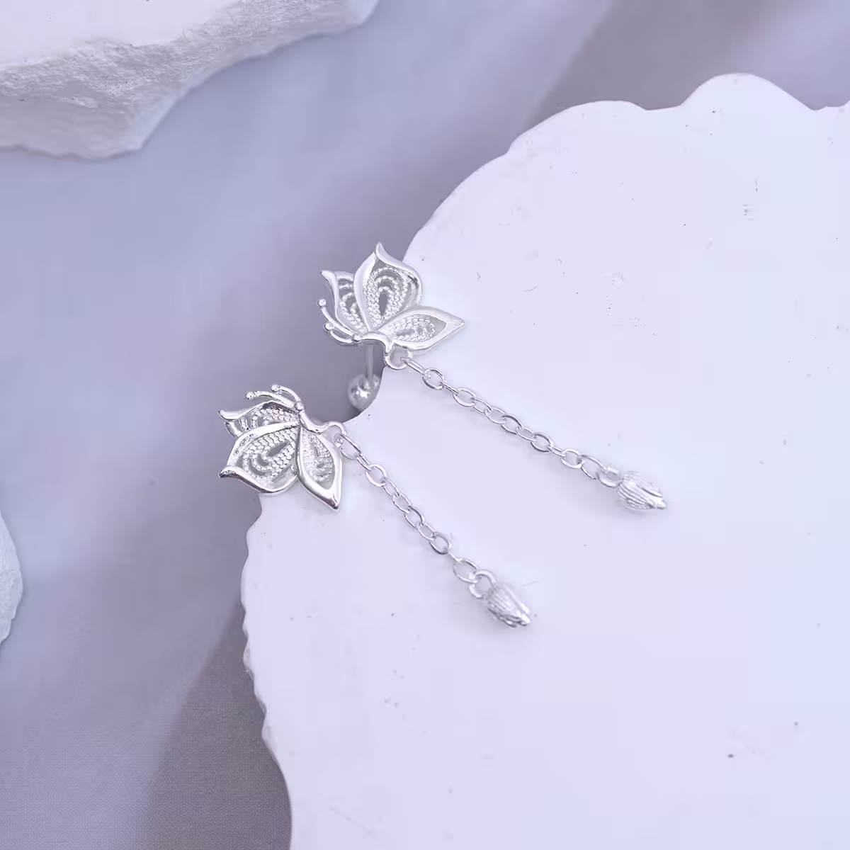 925耳針&times;蝴蝶流蘇&times;轉珠耳環-第1張