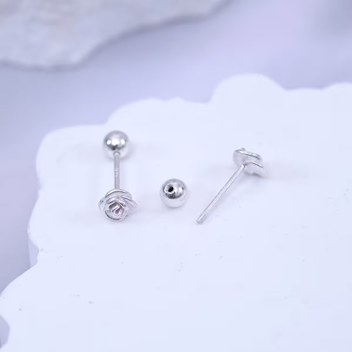 925耳針×玫瑰花×轉珠耳環-第4張