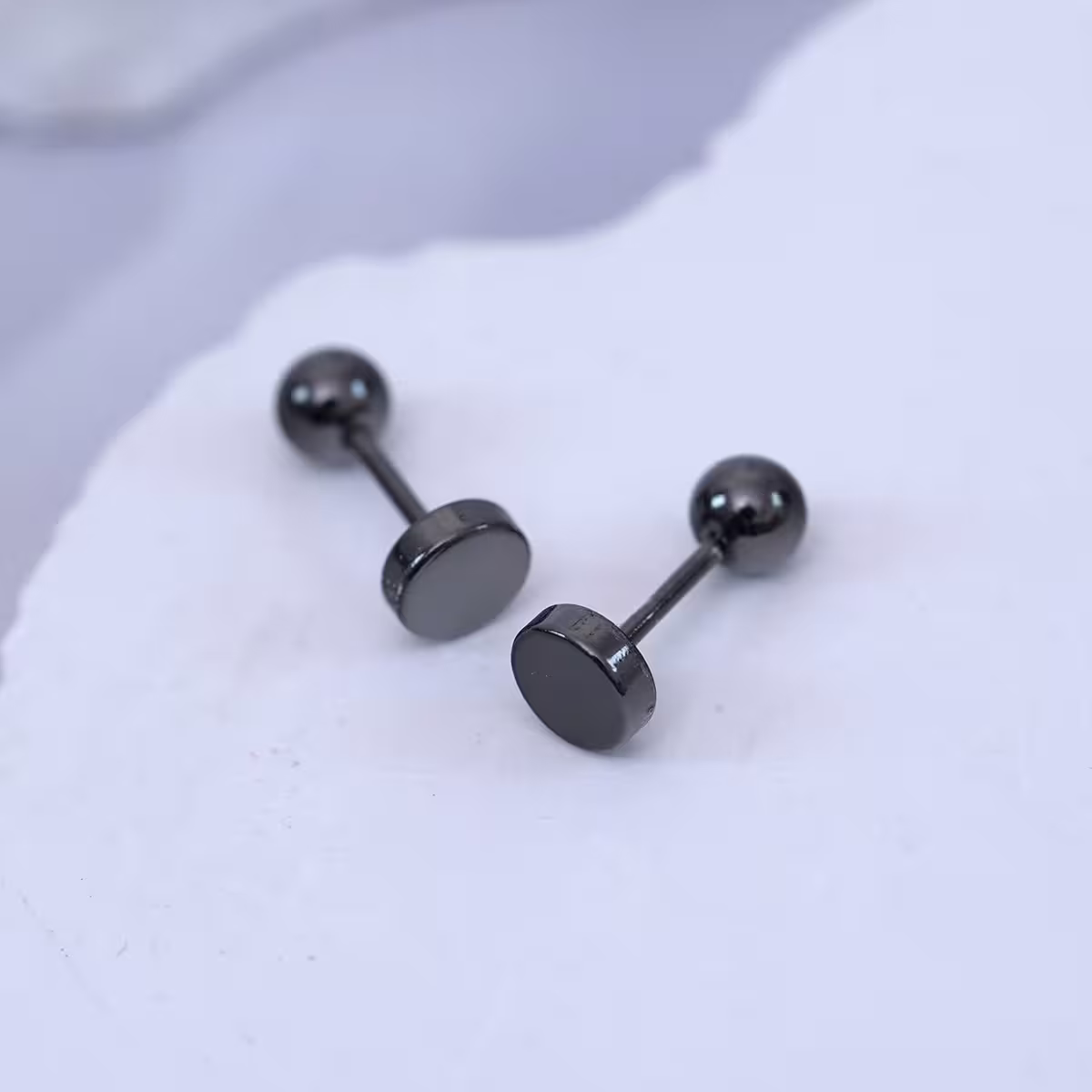 黑色圓形×轉珠耳環-第2張