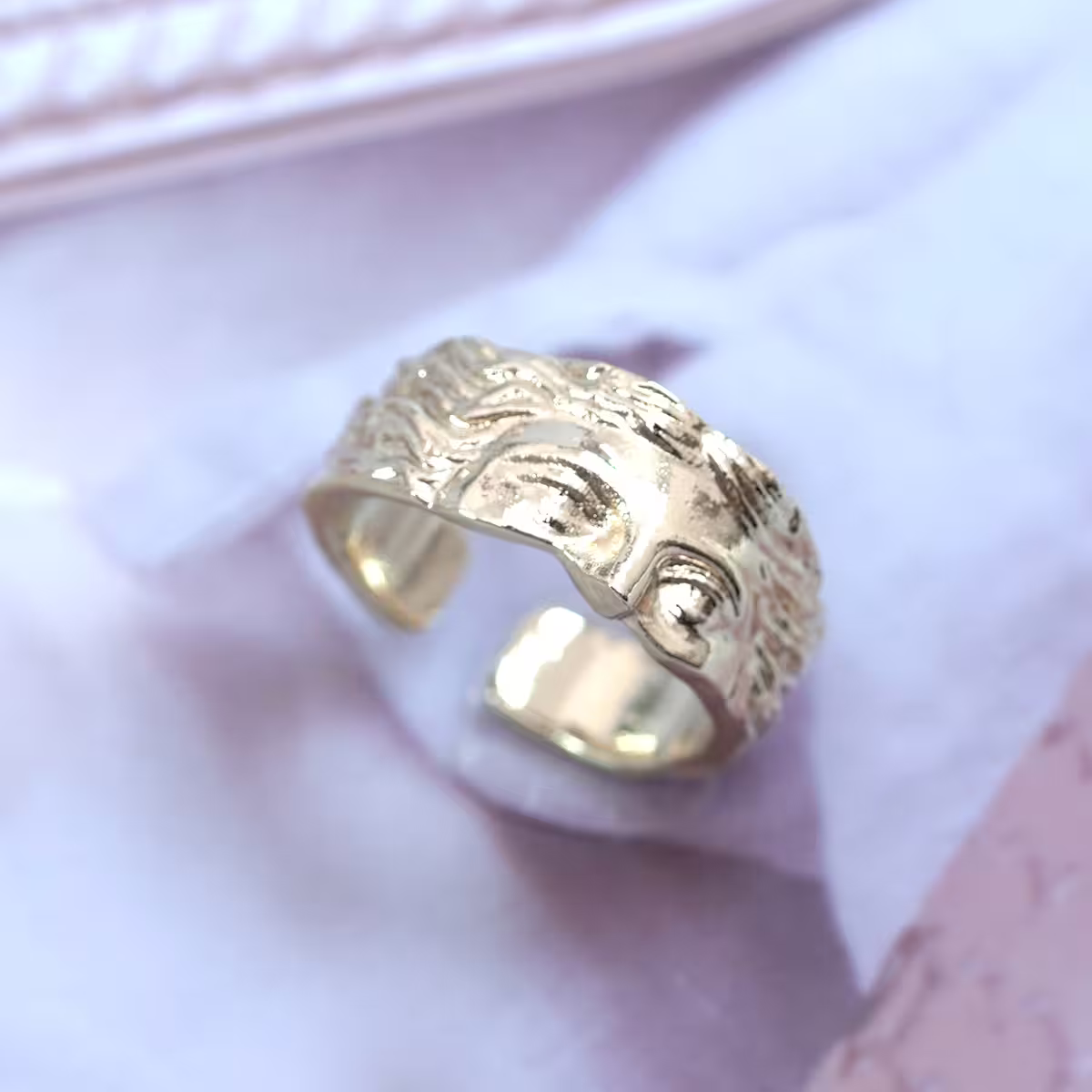 金色希臘面具×開口戒指-第1張