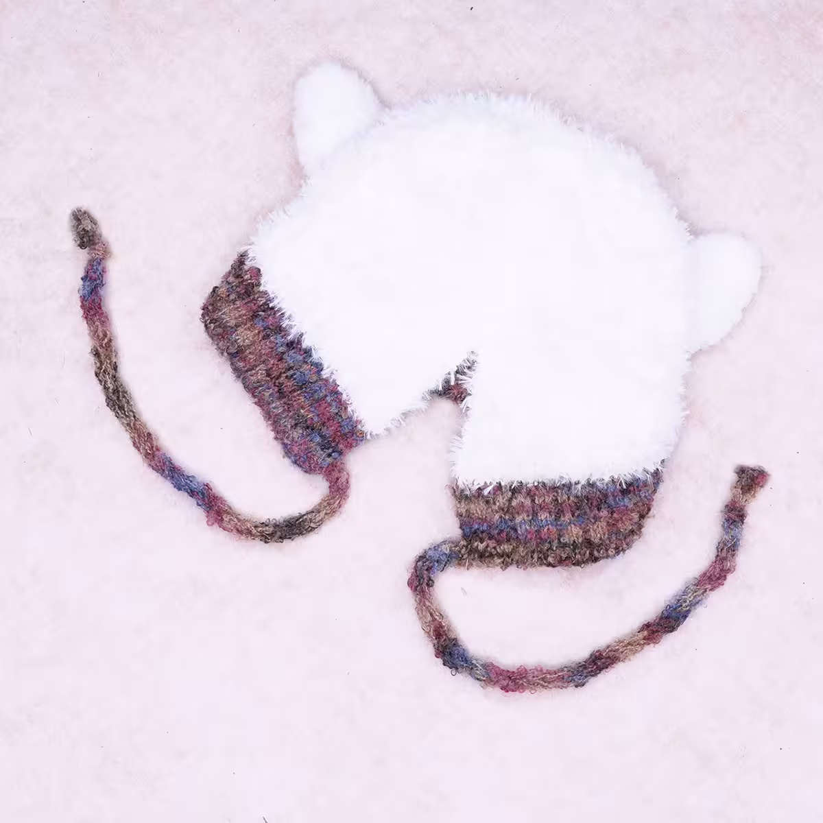 小羊角絨毛×毛帽×白色-第2張