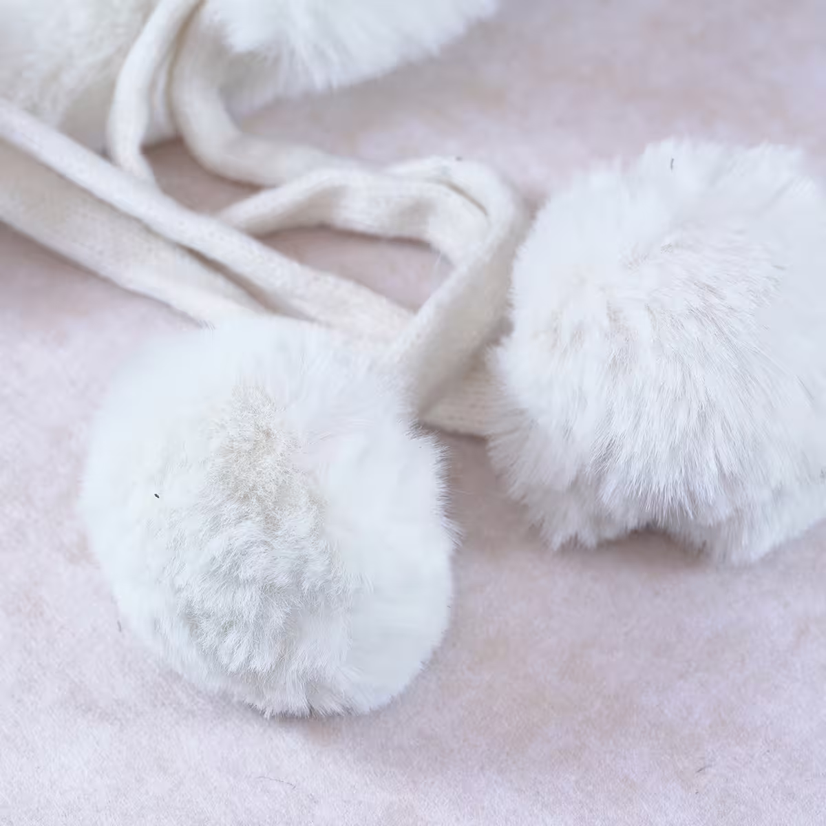 空氣菱格紋仿貂毛×毛帽×黑色-第5張