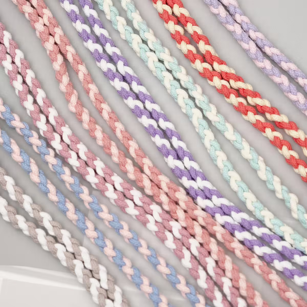 細繩雙色小麻花&times;手機斜背雙勾掛繩&times;粉+白-第5張