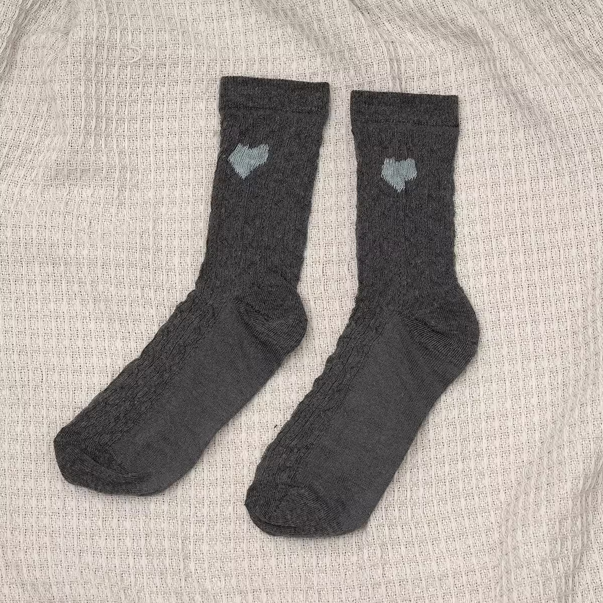 藍灰少女心&times;中筒襪&times;四雙套件襪子組-第3張