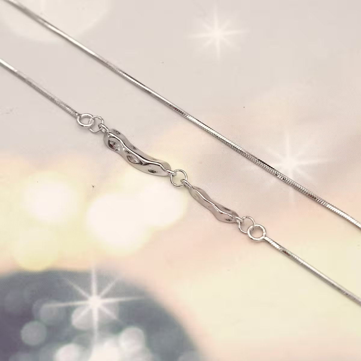 925銀飾&times;蛇骨岩熔水滴&times;鎖骨項鍊-第3張