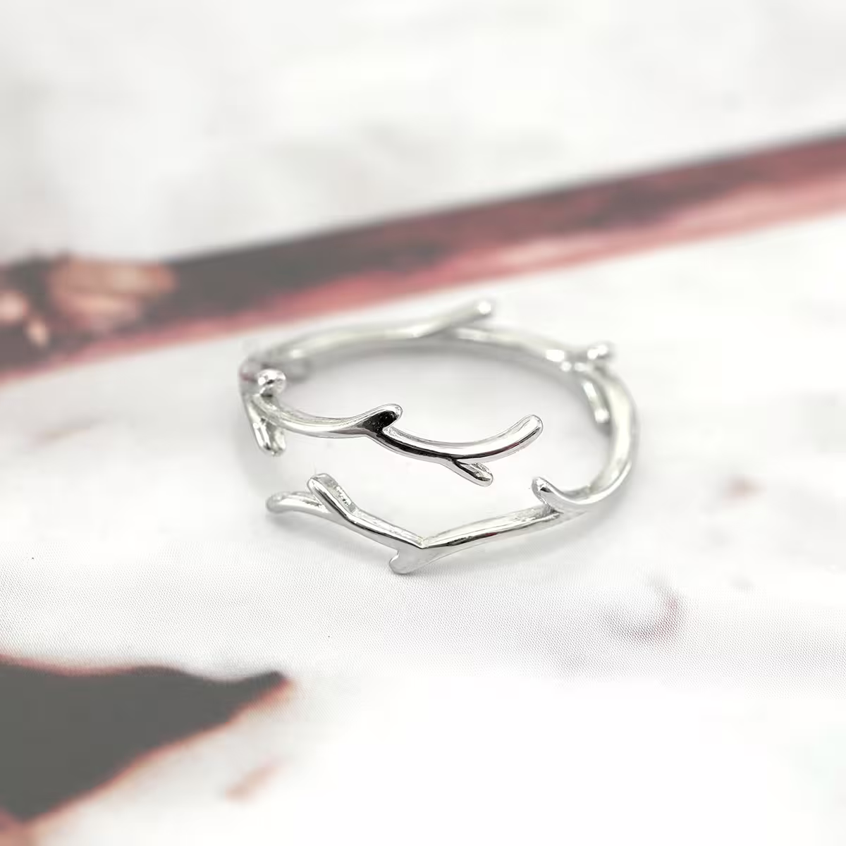 925銀飾&times;樹椏枝條&times;開口戒指-第2張