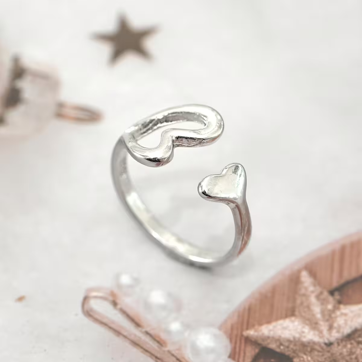 925銀飾&times;此心彼心&times;開口戒指-第2張