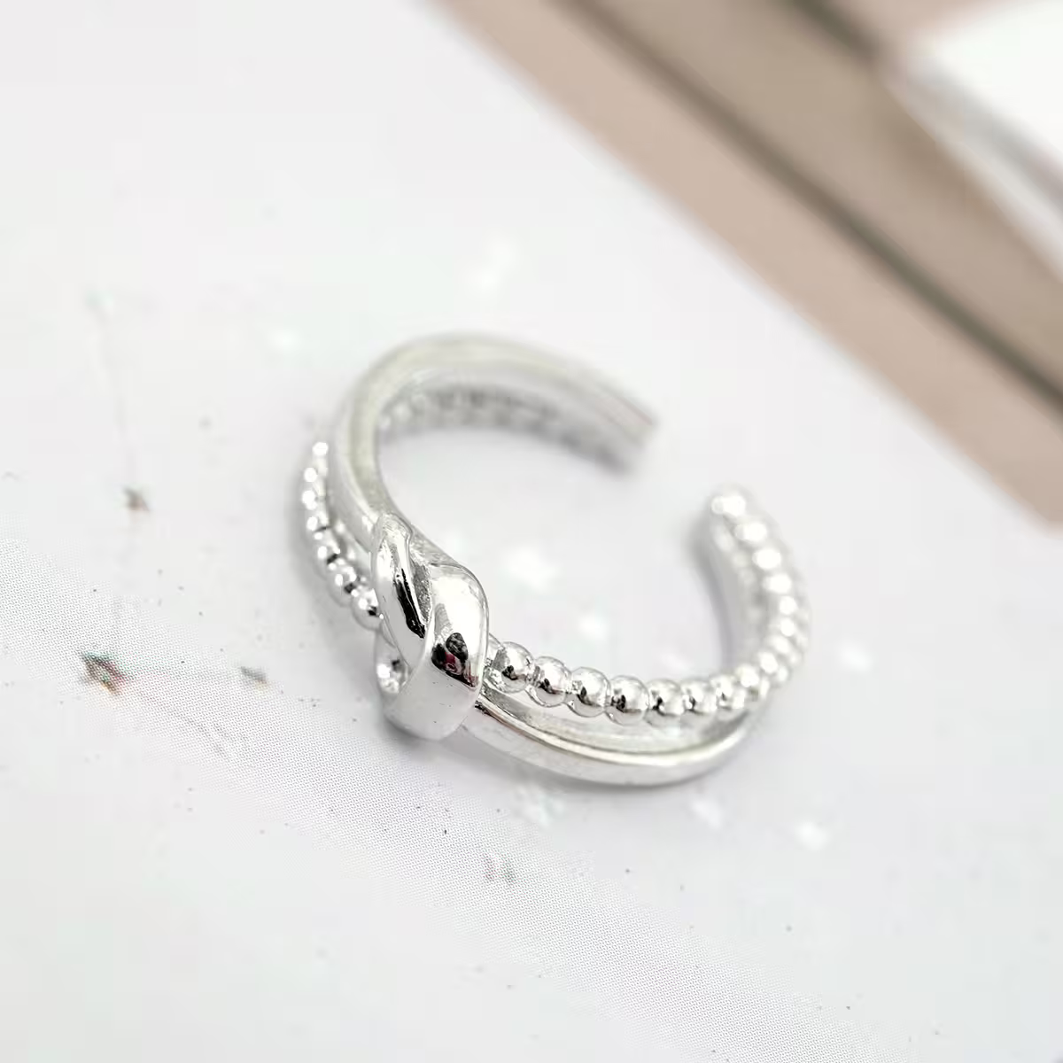 925銀飾&times;雙軌平結&times;開口戒指-第3張