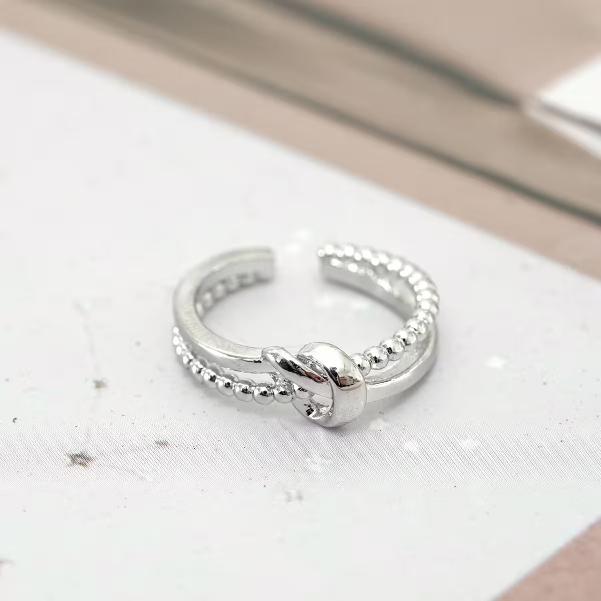 925銀飾&times;雙軌平結&times;開口戒指-第4張