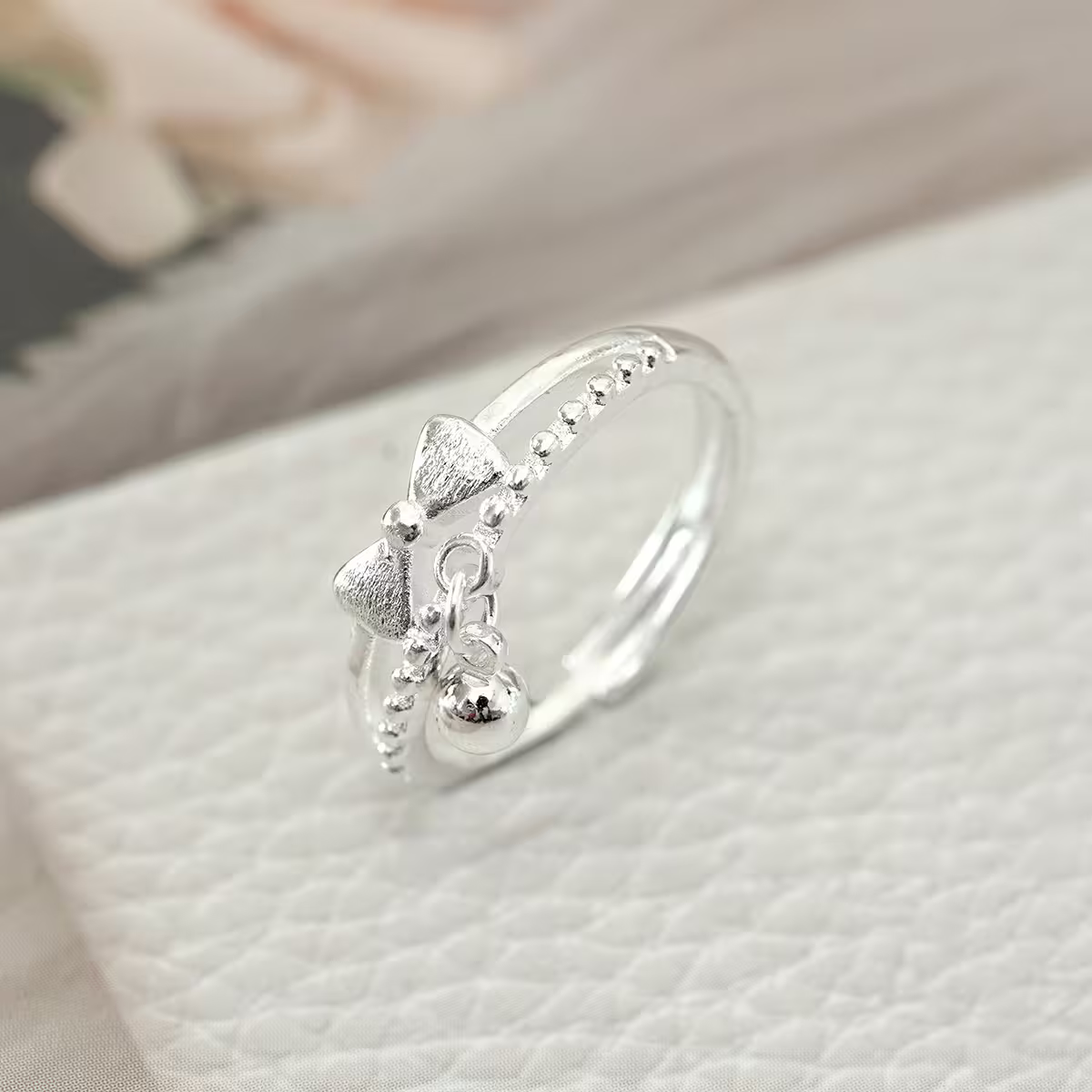 925銀飾&times;鈴動蝴蝶結&times;開口戒指-第2張