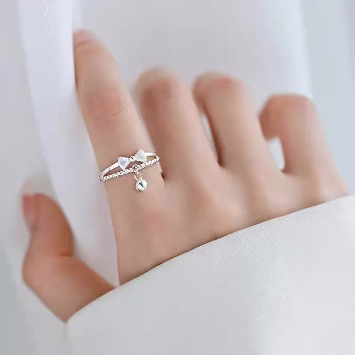 925銀飾&times;鈴動蝴蝶結&times;開口戒指-第6張