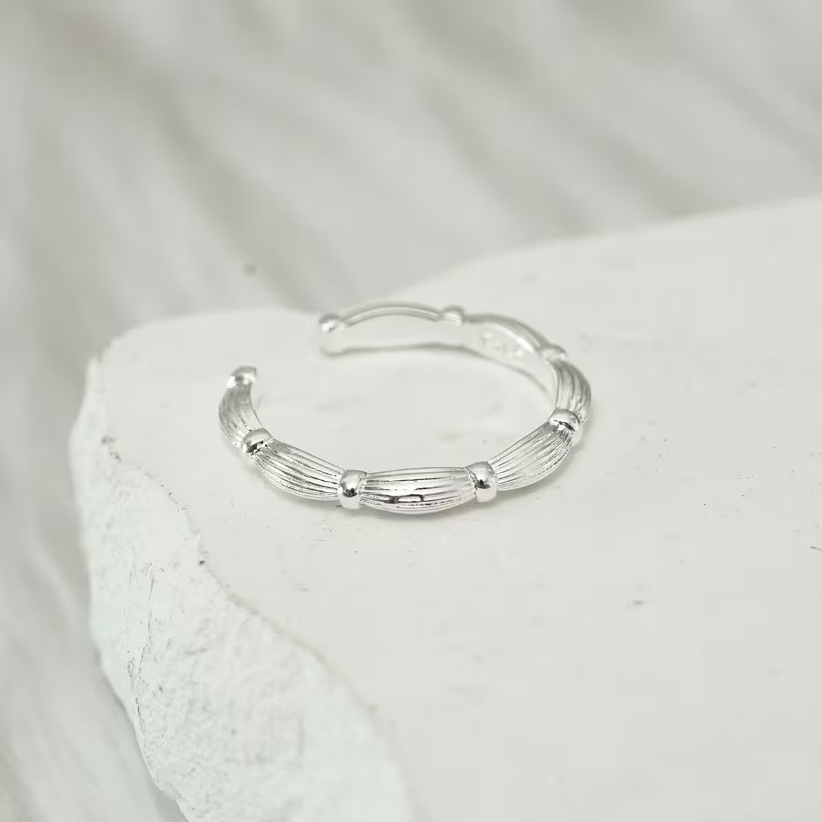 925銀飾&times;希臘風織紋&times;開口戒指-第4張