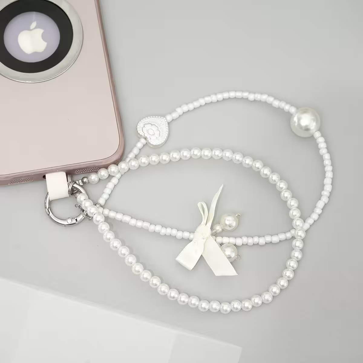 白珍珠圓舞曲&times;雙層手機腕帶掛繩-第3張