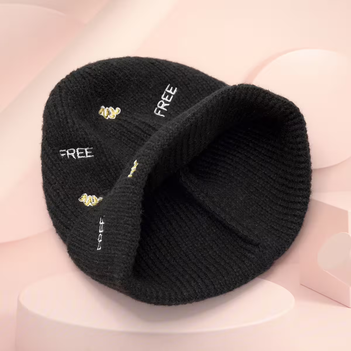 韓風刺鏽塗鴉&times;毛帽&times;黑色-第5張