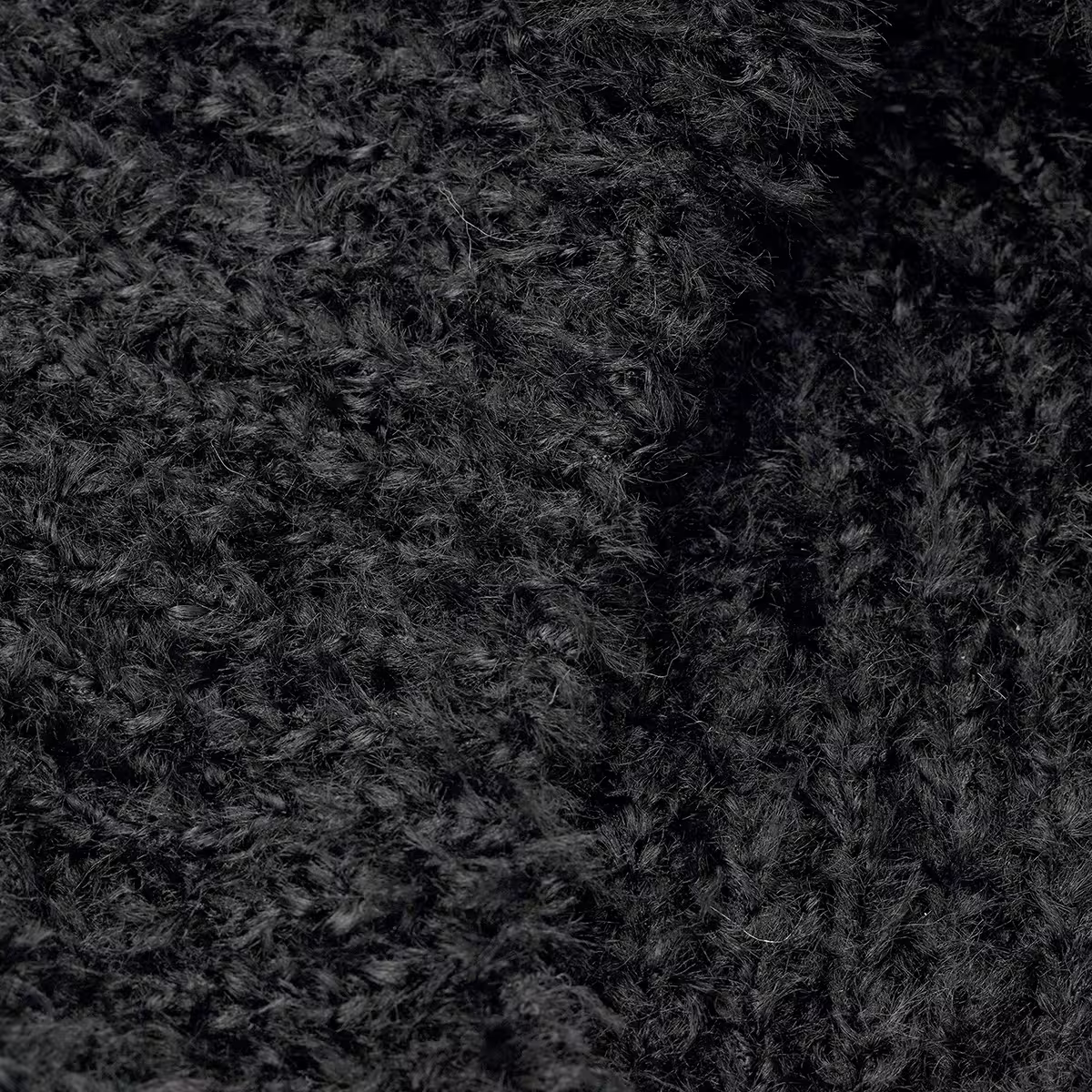 羔毛繫繩小耳朵&times;毛帽&times;黑色-第6張