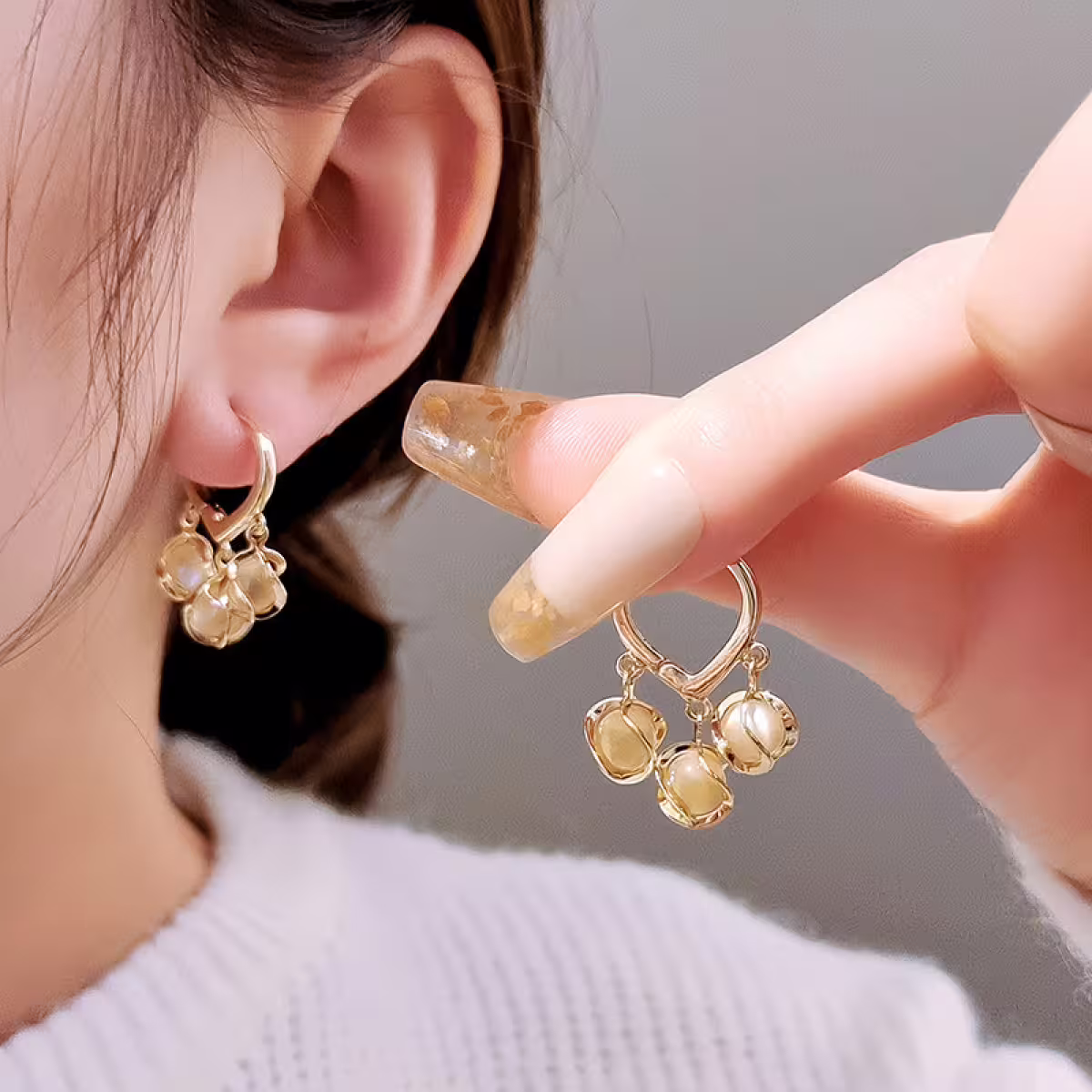 三顆貓眼珠&times;吊墜耳扣-第5張