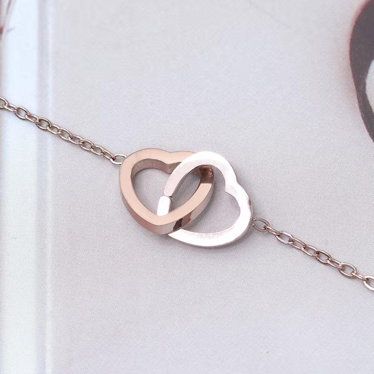 316鋼飾&times;心心相印&times;鎖骨項鍊&times;玫瑰金-第3張