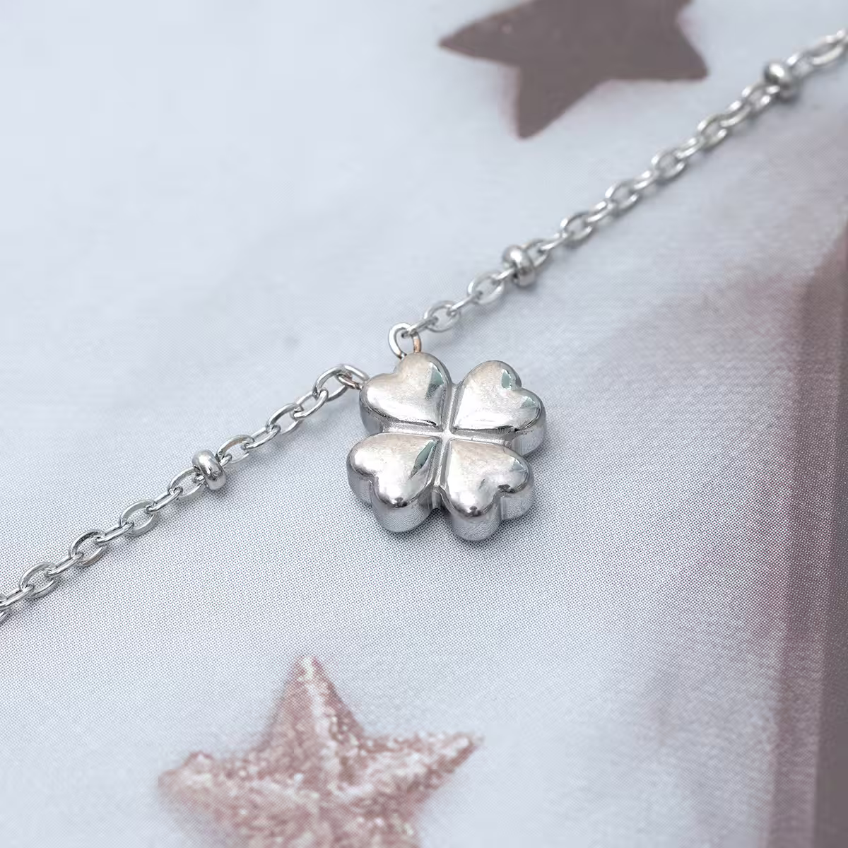 316鋼飾&times;圓潤四葉草&times;項鍊&times;銀色-第3張