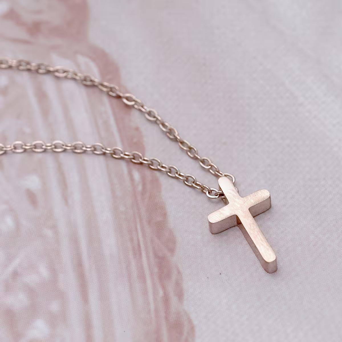 316鋼飾&times;十字架&times;項鍊&times;玫瑰金-第3張