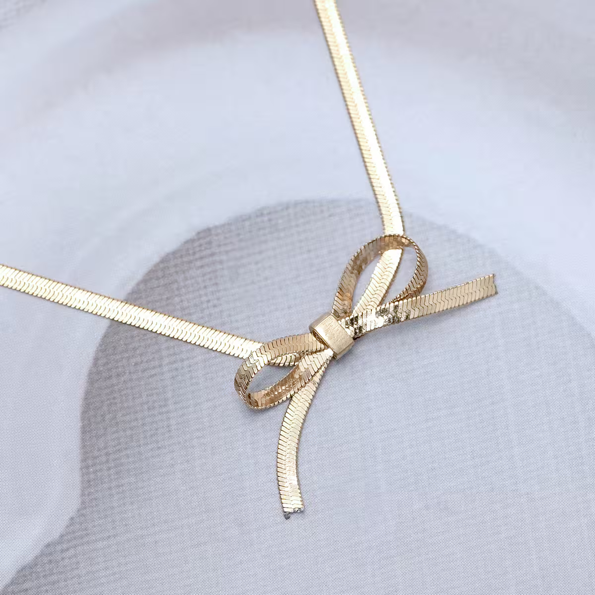 316鋼飾&times;扁平蛇骨蝴蝶結&times;手鍊&times;金色-第2張