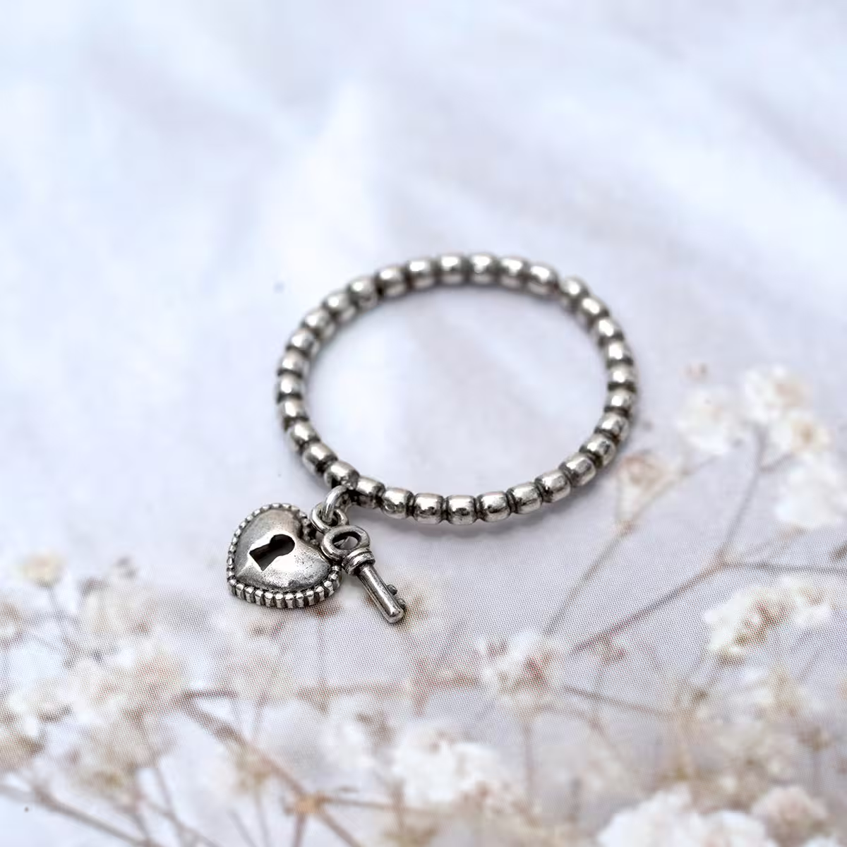 925銀飾&times;心鎖&times;開口戒指-第3張