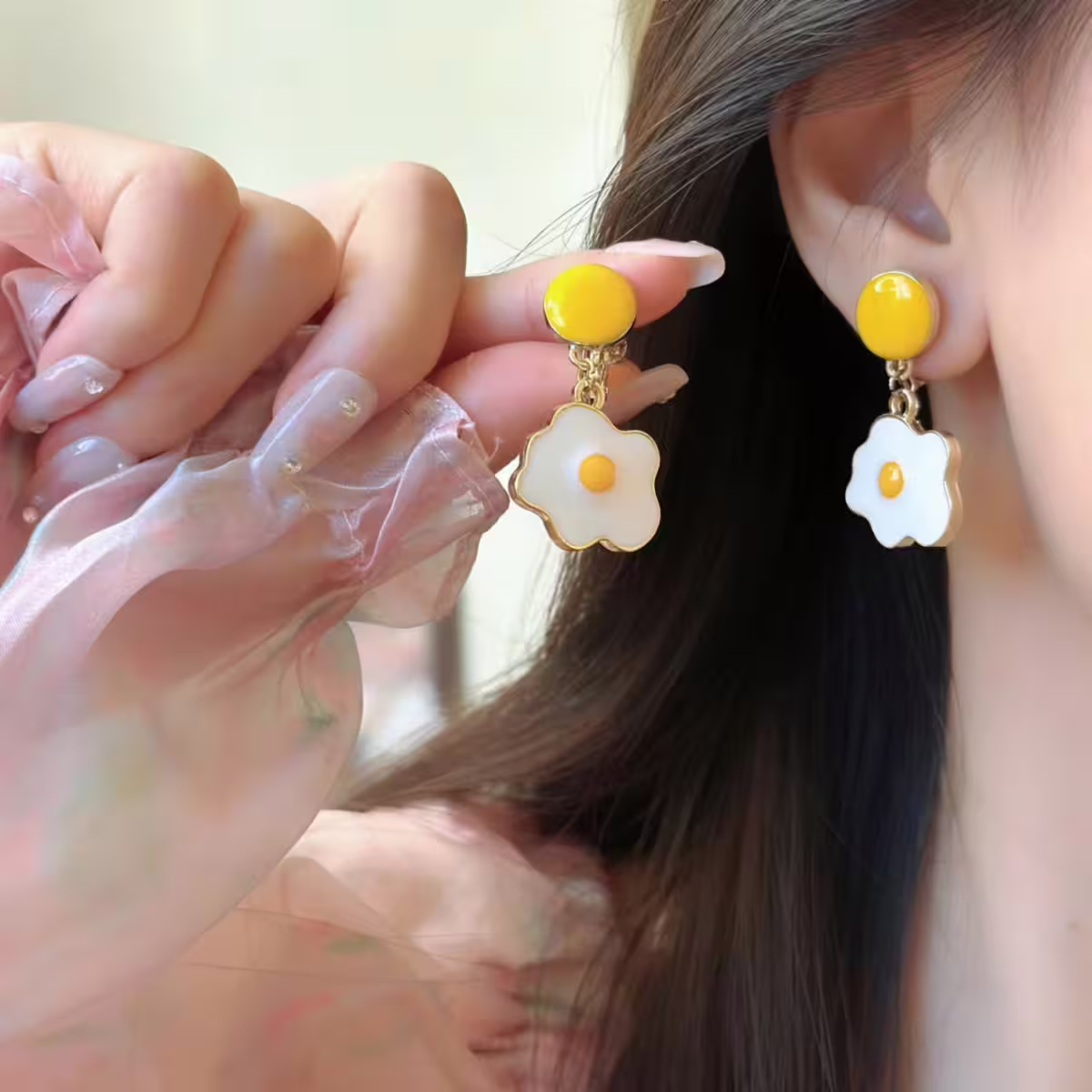 可愛荷包蛋&times;吊墜耳環-第6張