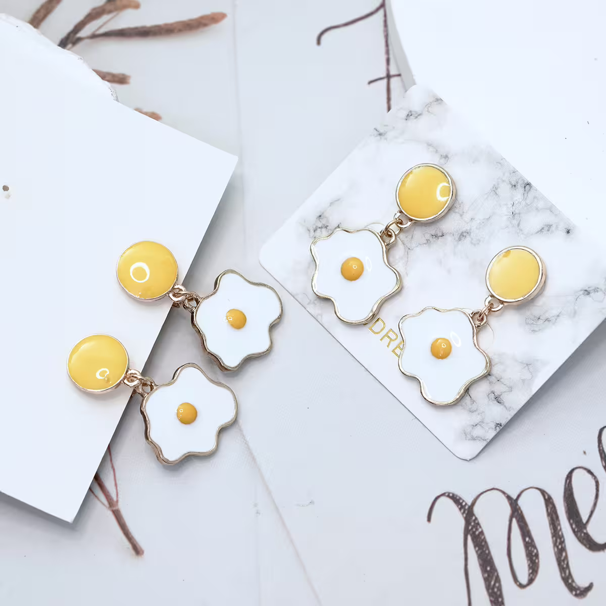 可愛荷包蛋&times;三角耳夾-第5張