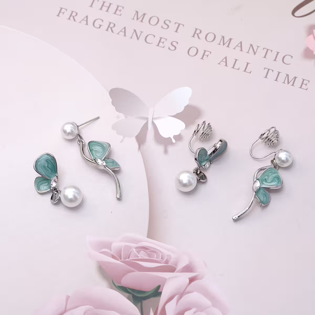 是花似蝶&times;不對稱蚊香盤U型耳夾-第5張