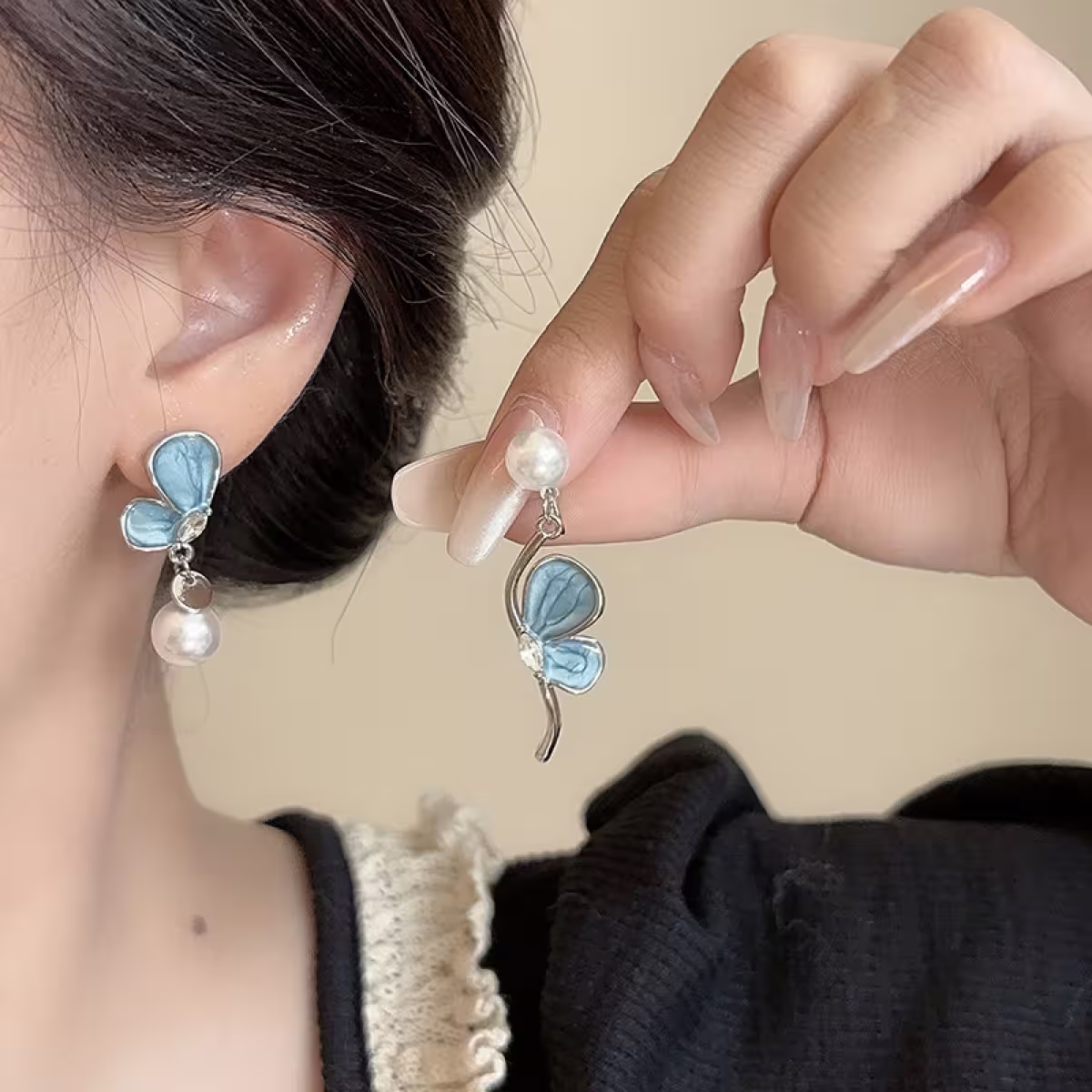 是花似蝶&times;不對稱蚊香盤U型耳夾-第6張