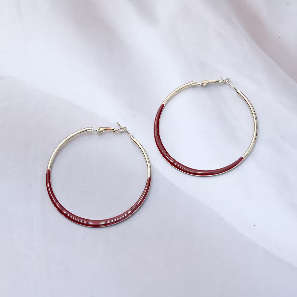 金屬大紅圈&times;吊墜耳扣-第2張