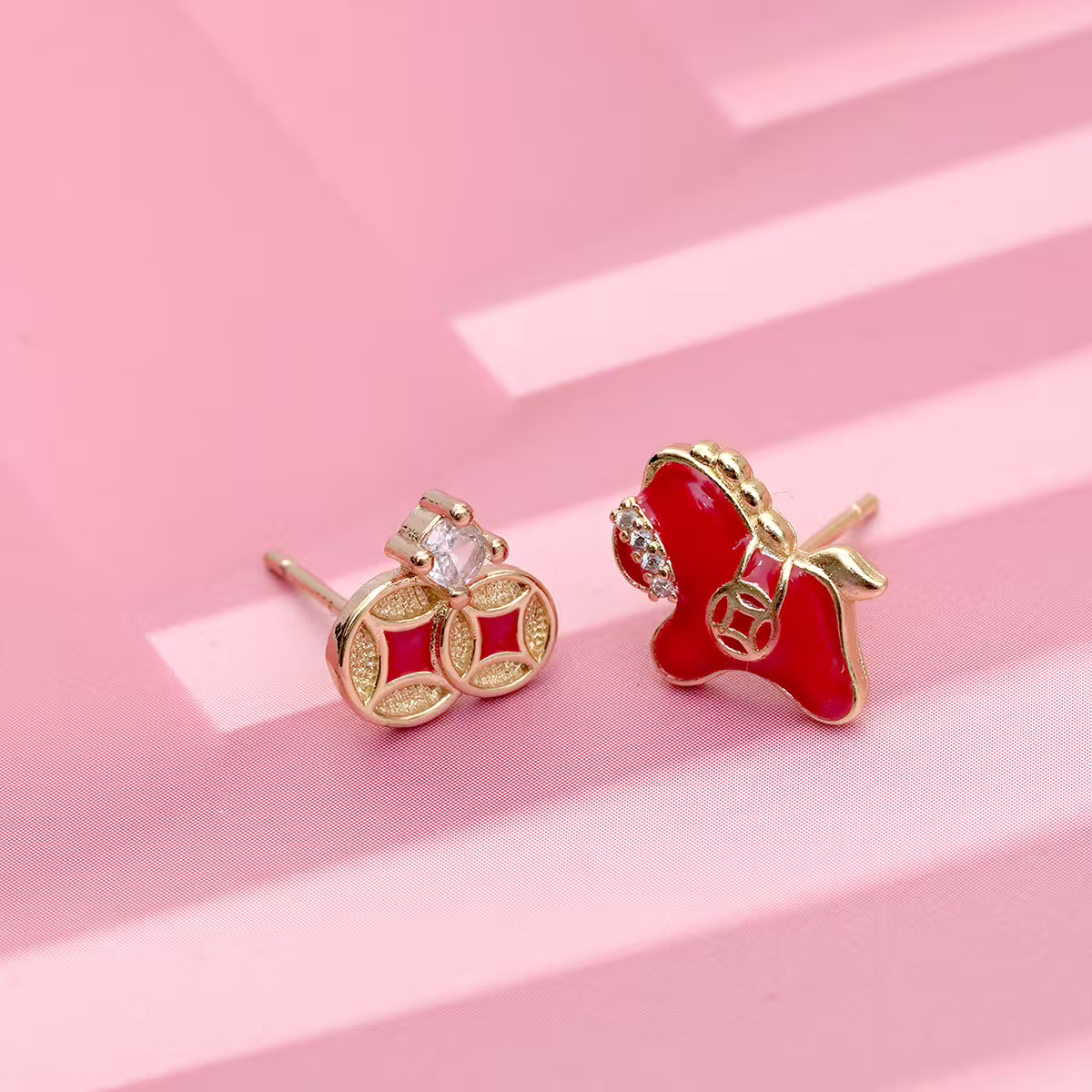 馬上發財&times;不對稱吊墜耳環-第4張