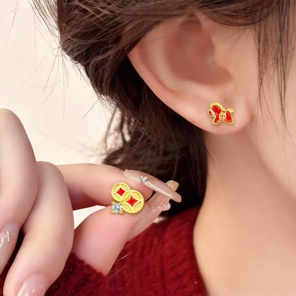 馬上發財&times;不對稱吊墜耳環-第6張